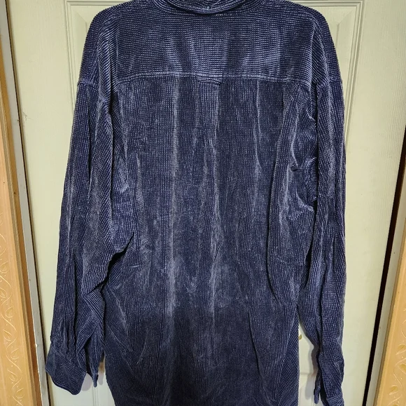 Mens Cabelas Blue Corduroy Button-Up Shirt - Picture 8 of 10